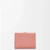 Trifold wallet in soft grained calfskin Blush/Mahogany Trifold wallet in soft grained calfskin Blush/Mahogany