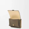 Trifold wallet in soft grained calfskin Dark Khaki Green/Ginger Trifold wallet in soft grained calfskin Dark Khaki Green/Ginger