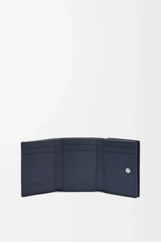 Trifold wallet in soft grained calfskin Deep Navy