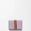 Trifold wallet in soft grained calfskin Dirty Mauve/Squirrel Trifold wallet in soft grained calfskin Dirty Mauve/Squirrel