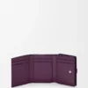Trifold wallet in soft grained calfskin Dirty Mauve/Squirrel Trifold wallet in soft grained calfskin Dirty Mauve/Squirrel
