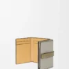 Trifold wallet in soft grained calfskin Shell Grey/Eucalyptus Trifold wallet in soft grained calfskin Shell Grey/Eucalyptus