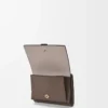Trifold wallet in soft grained calfskin Taupe/Gold Trifold wallet in soft grained calfskin Taupe/Gold