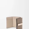 Trifold wallet in soft grained calfskin Taupe/Talc Trifold wallet in soft grained calfskin Taupe/Talc