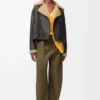 Trousers in cotton and silk Khaki Green Trousers in cotton and silk Khaki Green
