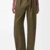 Trousers in cotton and silk Khaki Green Trousers in cotton and silk Khaki Green