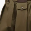 Trousers in cotton and silk Khaki Green Trousers in cotton and silk Khaki Green