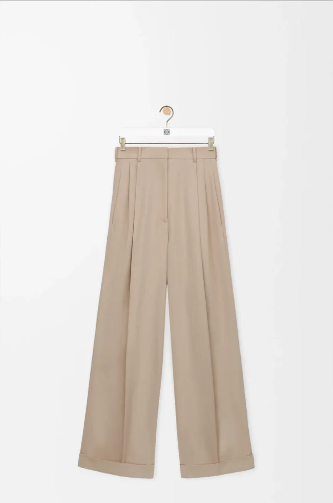 Trousers in cotton Beige Trousers in cotton Beige