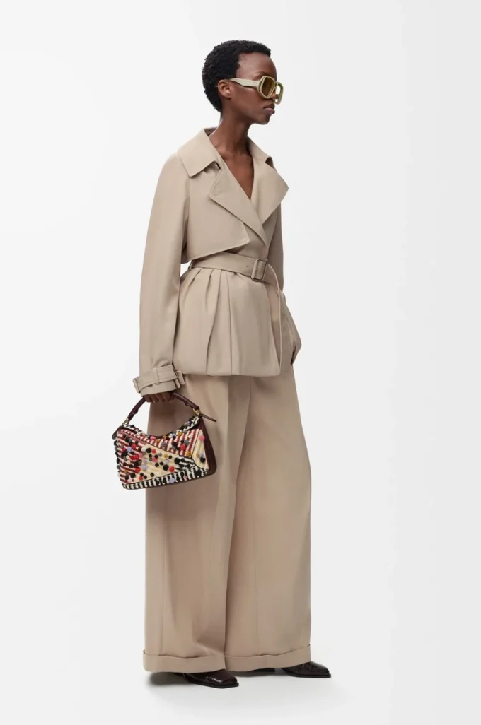 Trousers in cotton Beige Trousers in cotton Beige