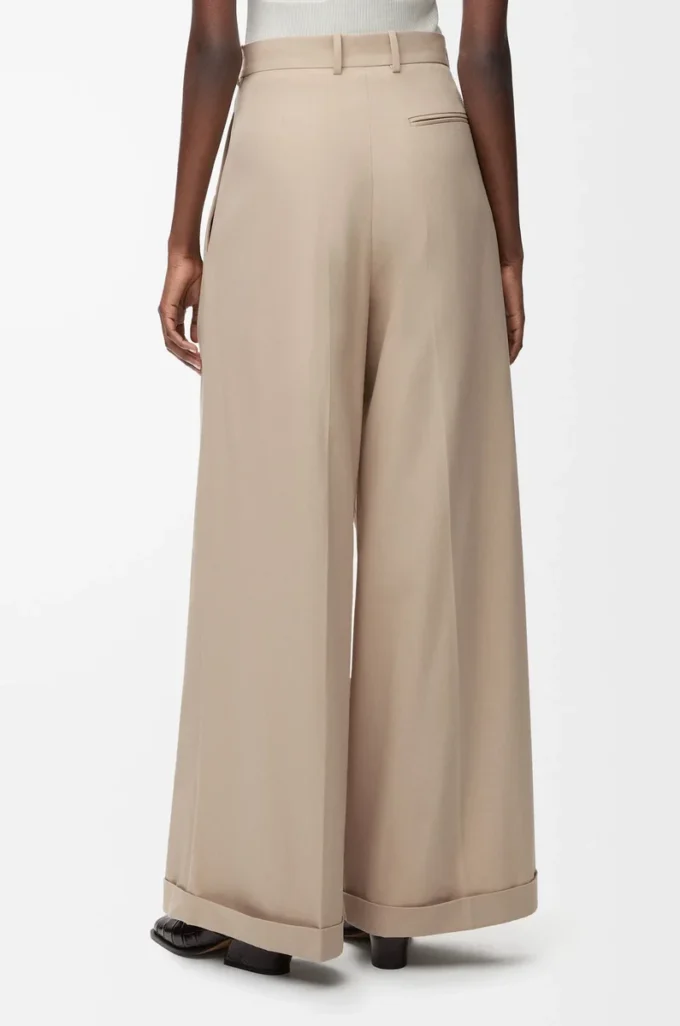 Trousers in cotton Beige Trousers in cotton Beige