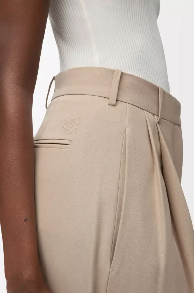 Trousers in cotton Beige Trousers in cotton Beige