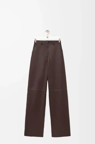 Trousers in nappa lambskin Chocolate Brown