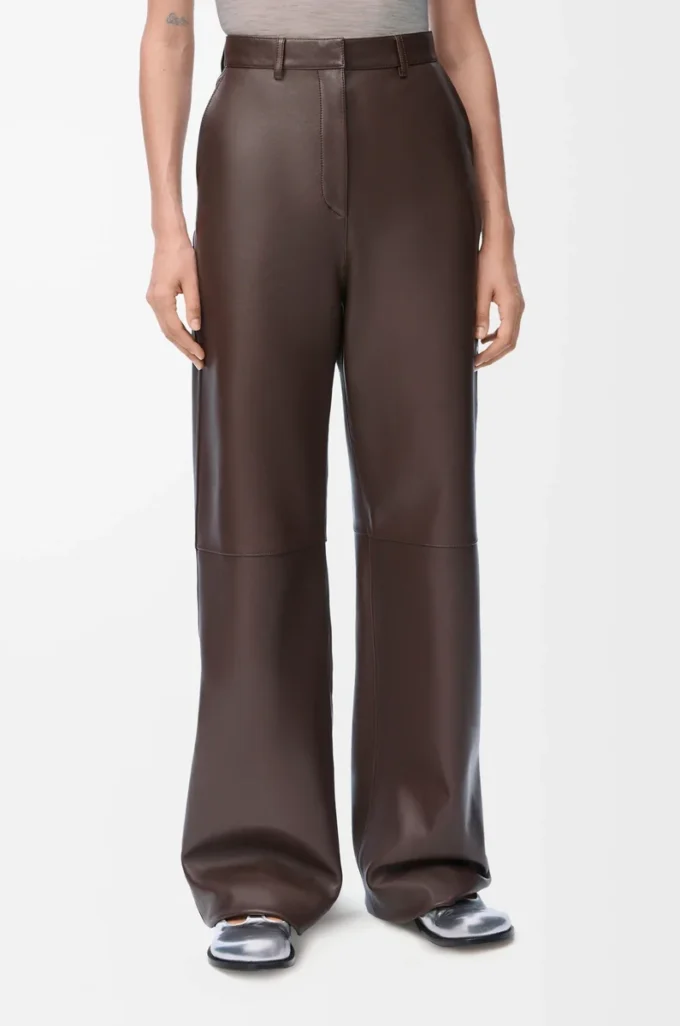 Trousers in nappa lambskin Chocolate Brown Trousers in nappa lambskin Chocolate Brown
