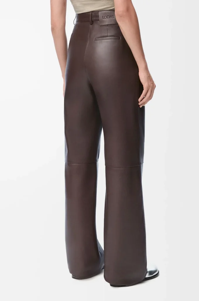 Trousers in nappa lambskin Chocolate Brown Trousers in nappa lambskin Chocolate Brown