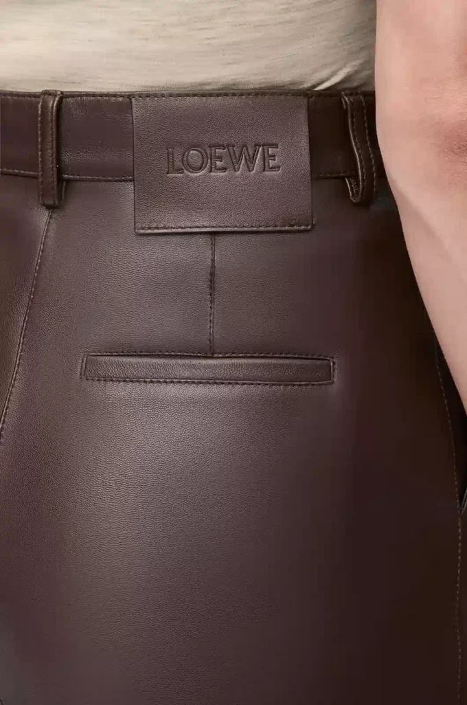Trousers in nappa lambskin Chocolate Brown Trousers in nappa lambskin Chocolate Brown