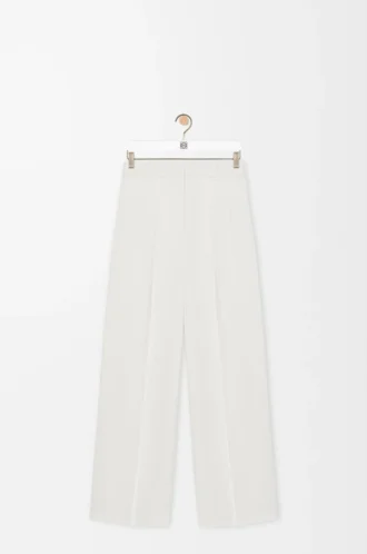 Trousers in stretch viscose blend White