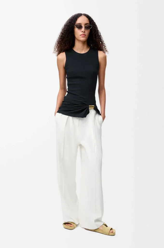 Trousers in stretch viscose blend White Trousers in stretch viscose blend White