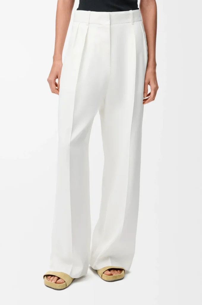 Trousers in stretch viscose blend White Trousers in stretch viscose blend White
