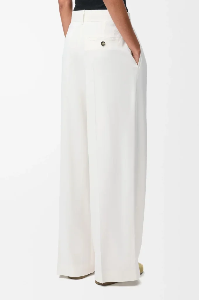 Trousers in stretch viscose blend White Trousers in stretch viscose blend White