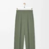 Trousers in stretch viscose Light Khaki Green Trousers in stretch viscose Light Khaki Green
