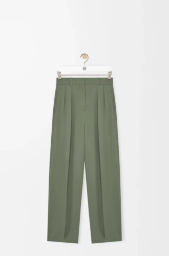 Trousers in stretch viscose Light Khaki Green