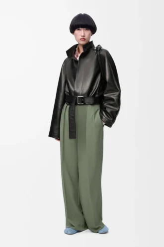 Trousers in stretch viscose Light Khaki Green