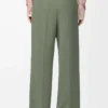 Trousers in stretch viscose Light Khaki Green Trousers in stretch viscose Light Khaki Green