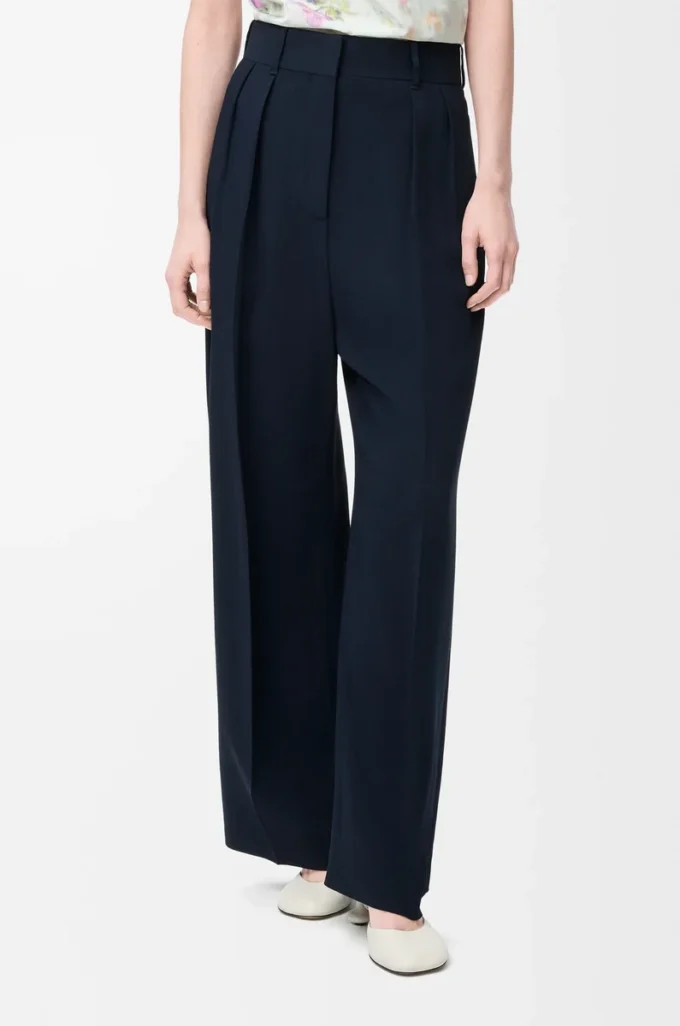 Trousers in stretch viscose Midnight Blue Trousers in stretch viscose Midnight Blue