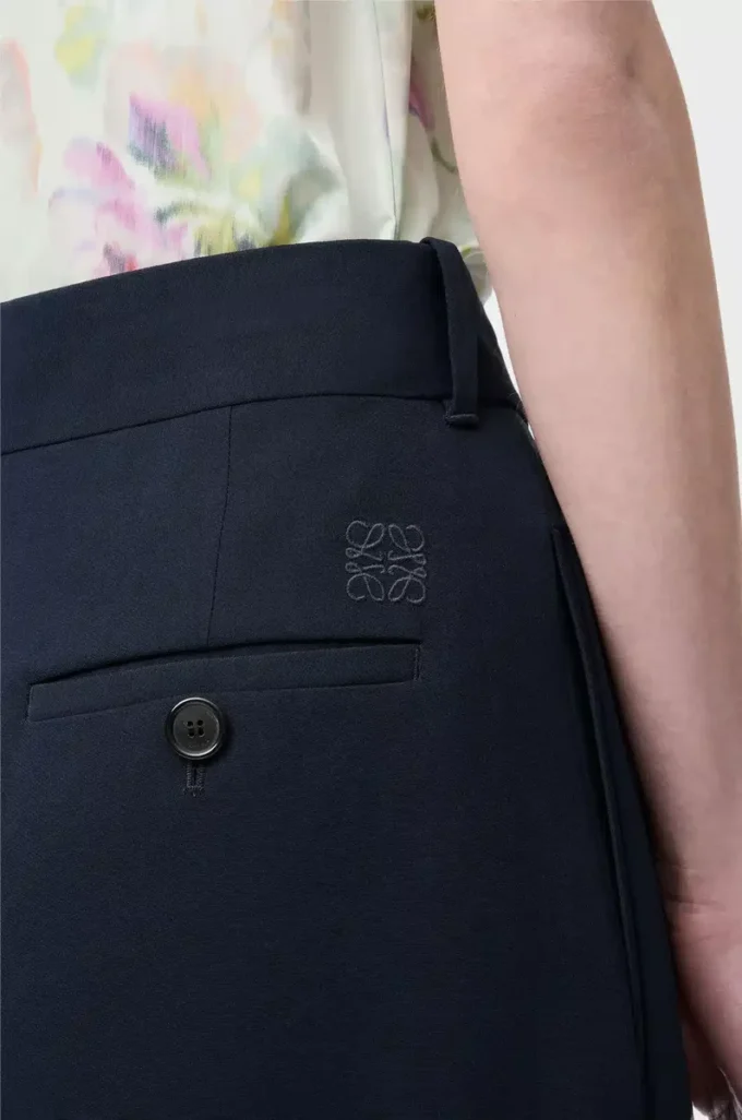 Trousers in stretch viscose Midnight Blue Trousers in stretch viscose Midnight Blue