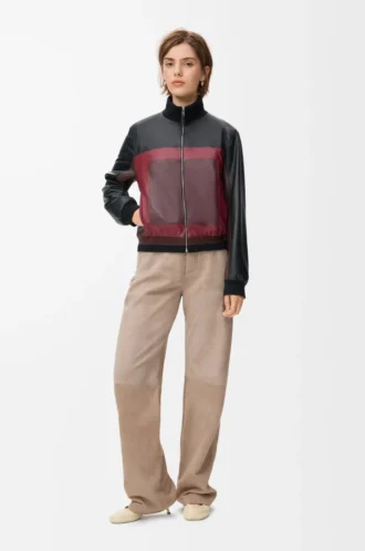 Trousers in suede goatskin Dark Beige