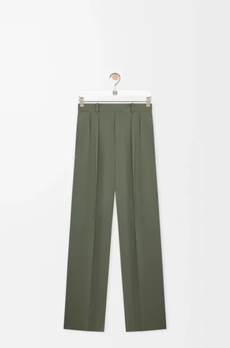 Trousers in viscose blend Khaki Green