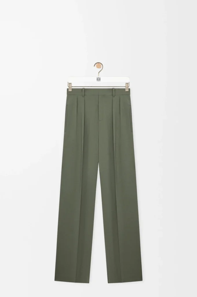 Trousers in viscose blend Khaki Green