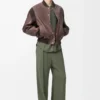 Trousers in viscose blend Khaki Green
