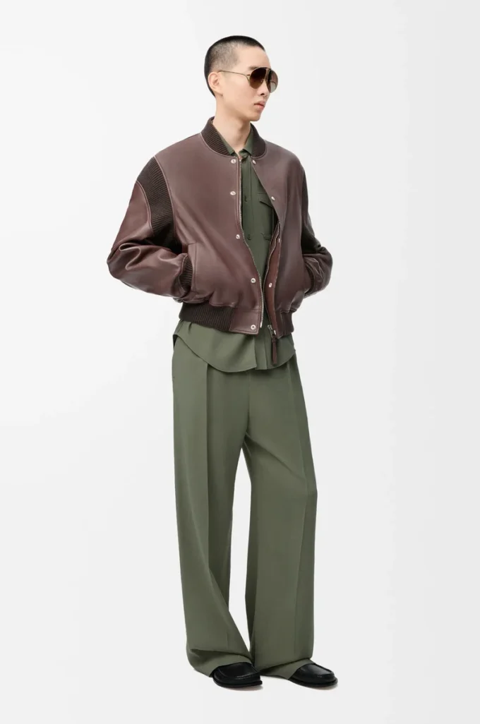 Trousers in viscose blend Khaki Green