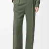 Trousers in viscose blend Khaki Green