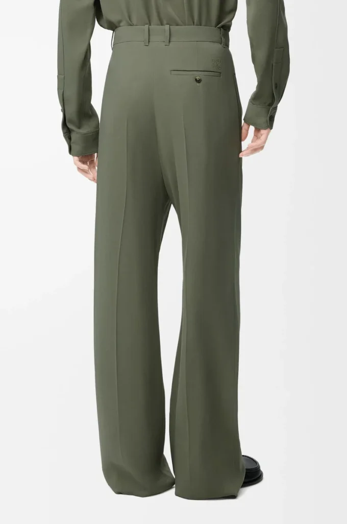 Trousers in viscose blend Khaki Green