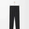 Trousers in wool and silk Black