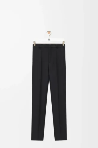 Trousers in wool and silk Black
