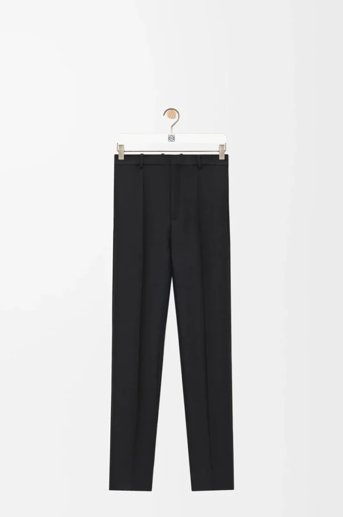Trousers in wool and silk Black