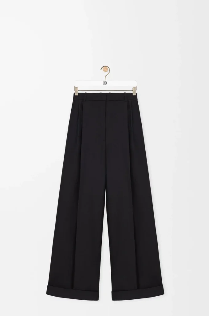 Trousers in wool and silk Black Trousers in wool and silk Black