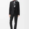 Trousers in wool and silk Black