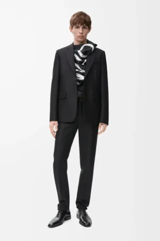 Trousers in wool and silk Black