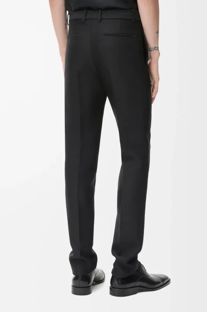 Trousers in wool and silk Black