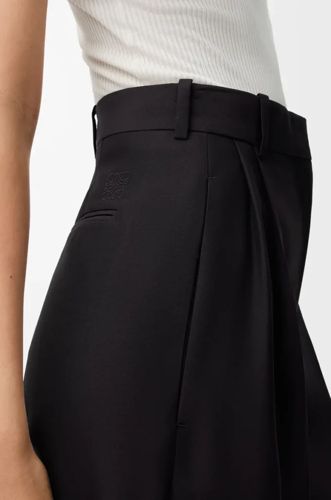 Trousers in wool and silk Black Trousers in wool and silk Black