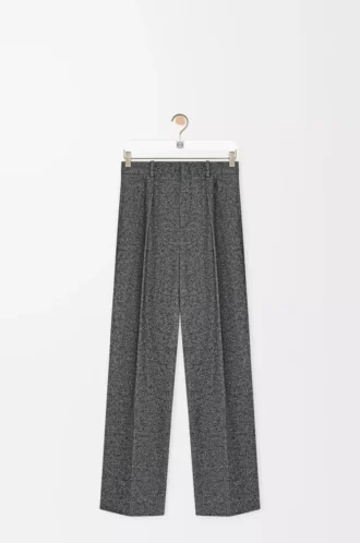 Trousers in wool blend Grey Melange