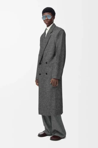 Trousers in wool blend Grey Melange