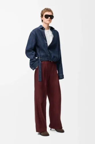 Trousers in wool Burgundy