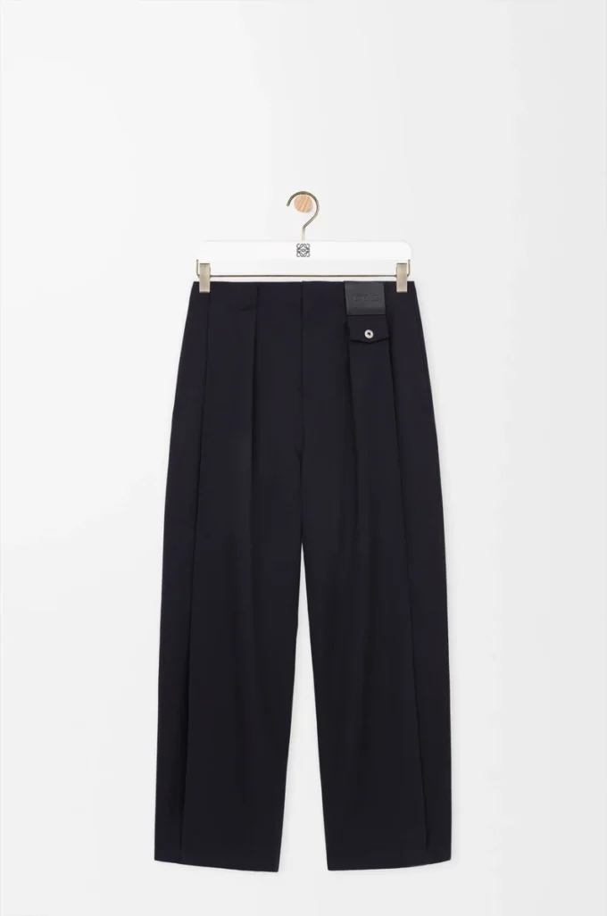 Trousers in wool Dark Navy Blue