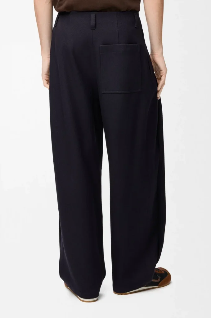 Trousers in wool Dark Navy Blue