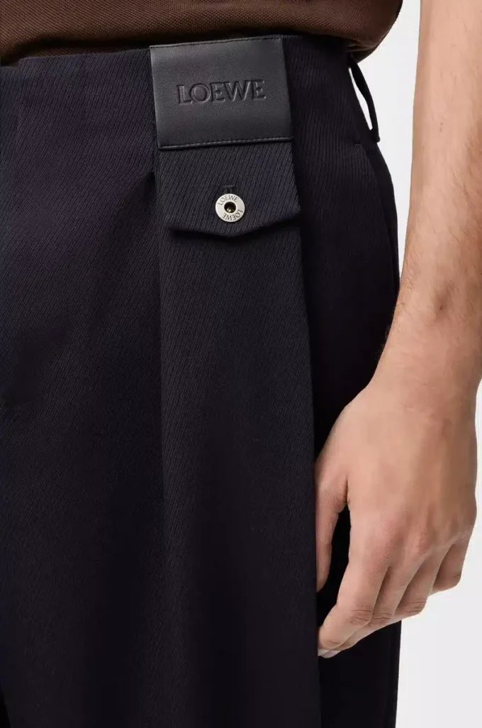 Trousers in wool Dark Navy Blue